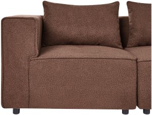 Beliani Narożnik modułowy dla 4 osób AXEBO Lewostronny Brązowy Boucle (805862) 4
