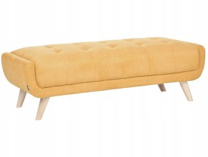 Beliani Sofa dla 2 osób HABO Musztardowy z otomaną (807499) 3