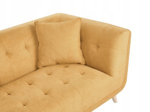 Beliani Sofa dla 2 osób HABO Musztardowy z otomaną (807499) 4
