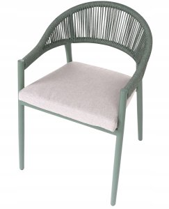 Garden4You Zestaw 4 krzeseł ogrodowych z poduszkami ORMEA Metal Zielony (812776) 11