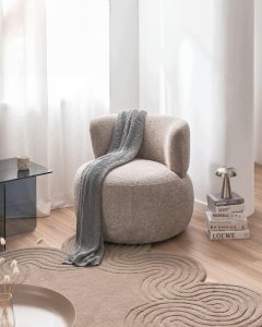 Beliani Fotel Volda Szenil Beżowoszary (812504) 7