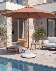 Beliani Parasol ogrodowy 270 cm Toscana Brązowy (808950) 5