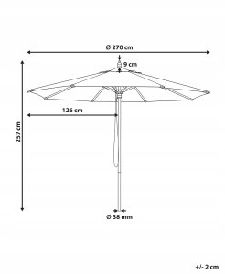 Beliani Parasol ogrodowy 270 cm Toscana Brązowy (808950) 6