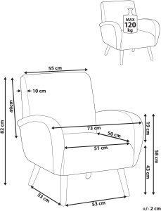 Beliani Fotel PLASSEN Jasnobeżowy (659146) 3