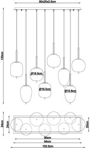Lampa wisząca Globe Blacky czarna mat 8x E14 Globo 6