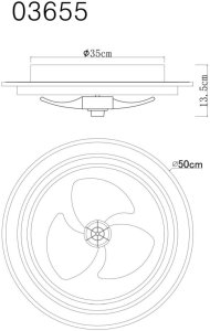 Wentylator Globe Sufitowy LED 32W Bozan 03655 Globo 7