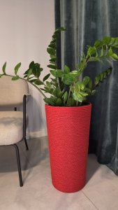 Adoni Doniczka bawełniana czerwona z wkładem 57 cm – ręcznie robiona (adoni-ba-red-57) 6
