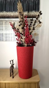 Adoni Doniczka bawełniana czerwona z wkładem 47 cm – ręcznie robiona (adoni-ba-red-47) 5