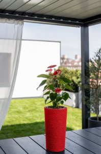 Adoni Doniczka bawełniana czerwona z wkładem 36 cm – ręcznie robiona (adoni-ba-red-36) 4