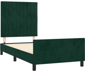 Vasagle Łóżko tapicerowane 90X200 zielone rama łóżka ze stelażem z zagłówkiem 4