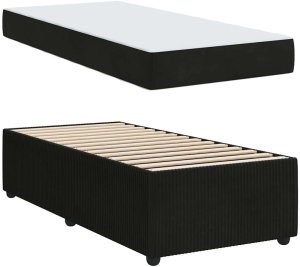 WaszeMeble Łóżko dziecięce tapicerowane 80X200 czarne jednoosobowe z materacem 6