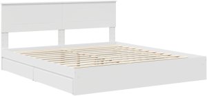 WaszeMeble Łóżko 180X200 białe rama łóżka ze stelażem z szufladami dwuosobowe 4