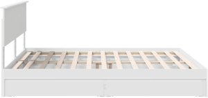 WaszeMeble Łóżko 180X200 białe rama łóżka ze stelażem z szufladami dwuosobowe 9