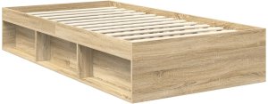 WaszeMeble Łóżko 100X200 brązowe rama łóżka ze stelażem jednoosobowe do sypialni 5
