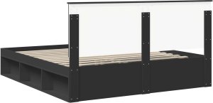 WaszeMeble Łóżko 180X200 czarne rama łóżka ze stelażem dwuosobowe do sypialni 9