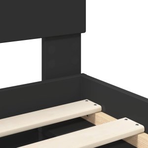 WaszeMeble Łóżko 180X200 czarne rama łóżka ze stelażem dwuosobowe do sypialni 10