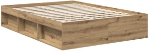 WaszeMeble Łóżko 140X190 brązowe rama łóżka ze stelażem dwuosobowe do sypialni 5
