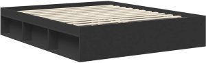 WaszeMeble Łóżko 160X200 Czarne Rama Łóżka Ze Stelażem Dwuosobowe Do Sypialni 5
