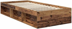 WaszeMeble Łóżko 90X190 brązowe rama łóżka ze stelażem do sypialni jednoosobowe 5