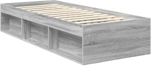 WaszeMeble Łóżko 75X190 szare rama łóżka jednoosobowe ze stelażem do sypialni 5