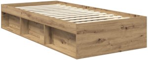 WaszeMeble Łóżko 90X190 brązowe rama łóżka ze stelażem jednoosobowe do sypialni 5