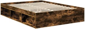 WaszeMeble Łóżko 140X190 brązowe rama łóżka ze stelażem dwuosobowe do sypialni 5