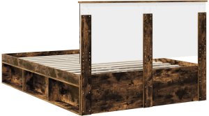 WaszeMeble Łóżko 140X190 brązowe rama łóżka ze stelażem dwuosobowe do sypialni 9