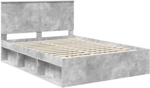 WaszeMeble Łóżko 150X200 szare rama łóżka ze stelażem dwuosobowe do sypialni 4