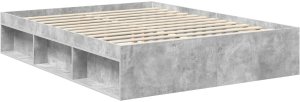 WaszeMeble Łóżko 150X200 szare rama łóżka ze stelażem dwuosobowe do sypialni 5