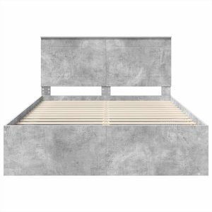 WaszeMeble Łóżko 150X200 szare rama łóżka ze stelażem dwuosobowe do sypialni 7