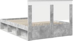 WaszeMeble Łóżko 150X200 szare rama łóżka ze stelażem dwuosobowe do sypialni 9
