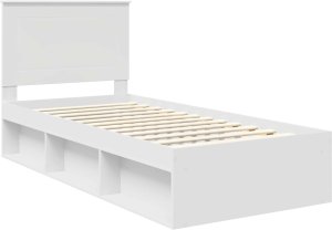 WaszeMeble Łóżko 75X190 białe jednoosobowe rama łóżka ze stelażem do sypialni 4