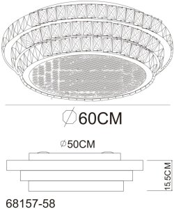 Lampa sufitowa Globe Kryształowa KLARA LED CCT 58W Globo 8