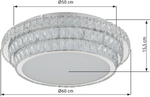 Lampa sufitowa Globe Kryształowa KLARA LED CCT 58W Globo 9