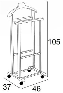 Arredamenti Wieszak stojący do sypialni 105x46 cm brązowy ARREDAMENTI MIRANO 2