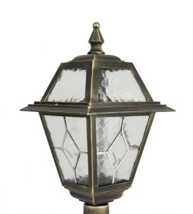 SU-MA Stojąca lampa ogrodowa K 5002/3 patyna mosiądz witraż Suma 2