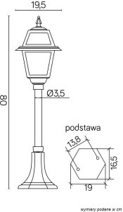 SU-MA Stojąca lampa ogrodowa K 5002/3 patyna mosiądz witraż Suma 6