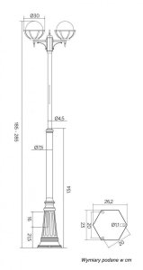SU-MA Lampa Masztowa Ogrodowa OGMWN 2 KPO 250 Dwa Klosze Suma 5