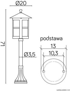 Trio RL Lampa ogrodowa stojąca Cordoba II Patyna zieleń 71 cm Suma 5