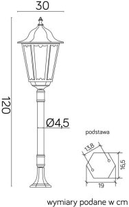SU-MA Lampa ogrodowa stojąca Retro Maxi K 5002/2 BD 50 Suma 3