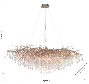 Lampa wisząca Paul Neuhaus Żyrandol ICICLE Mosiądz Antyczny 400 Kryształów 2
