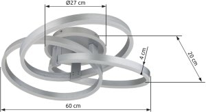 Lampa sufitowa Tope LED CCT 56W Herwig 67163-56 Globo 9
