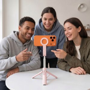Selfie stick 4kom.pl TECH-PROTECT L11S MAGSAFE BLUETOOTH selfie stick tripod pink (5906302323401) 11