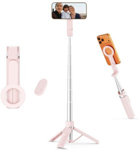 Selfie stick 4kom.pl TECH-PROTECT L11S MAGSAFE BLUETOOTH selfie stick tripod pink (5906302323401) 5