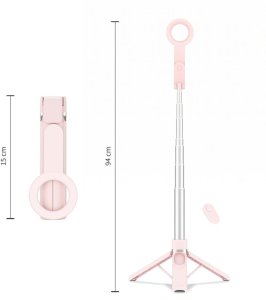 Selfie stick 4kom.pl TECH-PROTECT L11S MAGSAFE BLUETOOTH selfie stick tripod pink (5906302323401) 7