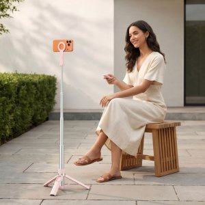 Selfie stick 4kom.pl TECH-PROTECT L11S MAGSAFE BLUETOOTH selfie stick tripod pink (5906302323401) 10