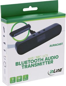 InLine ® Bluetooth Audio Transmitter, Display, Sender, BT5.4, gniazdo jack + Toslink 6