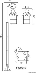 SU-MA Lampa stojąca zewnętrzna Cadiz patyna miedź suma 4