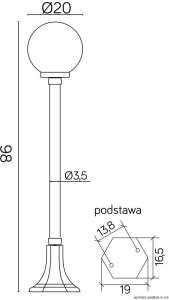 SU-MA Lampa ogrodowa stojąca kule Classic 98 cm aluminium Suma 2