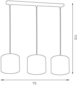 Lampa wisząca Luminex Potrójna na listwie Arden 3493 3